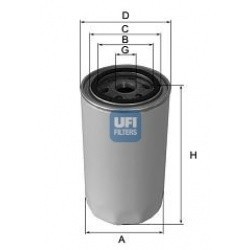 UFI фильтр масляный FORD Escort, Mondeo (ZETEC) (h=123mm)
